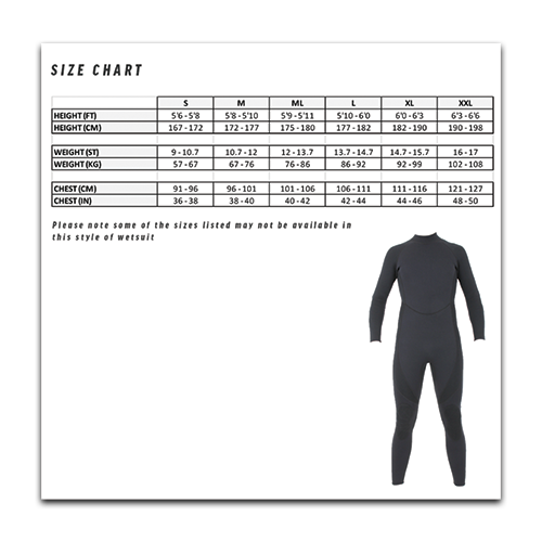 Military Wetsuit Size Chart