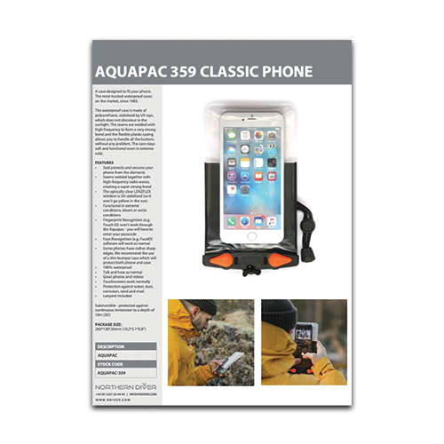 Aquapac 359 Classic Phone Datasheet