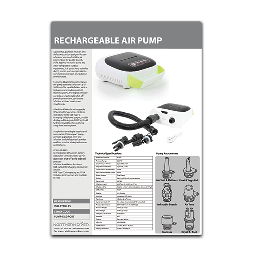 Rechargeable Air Pump Datasheet