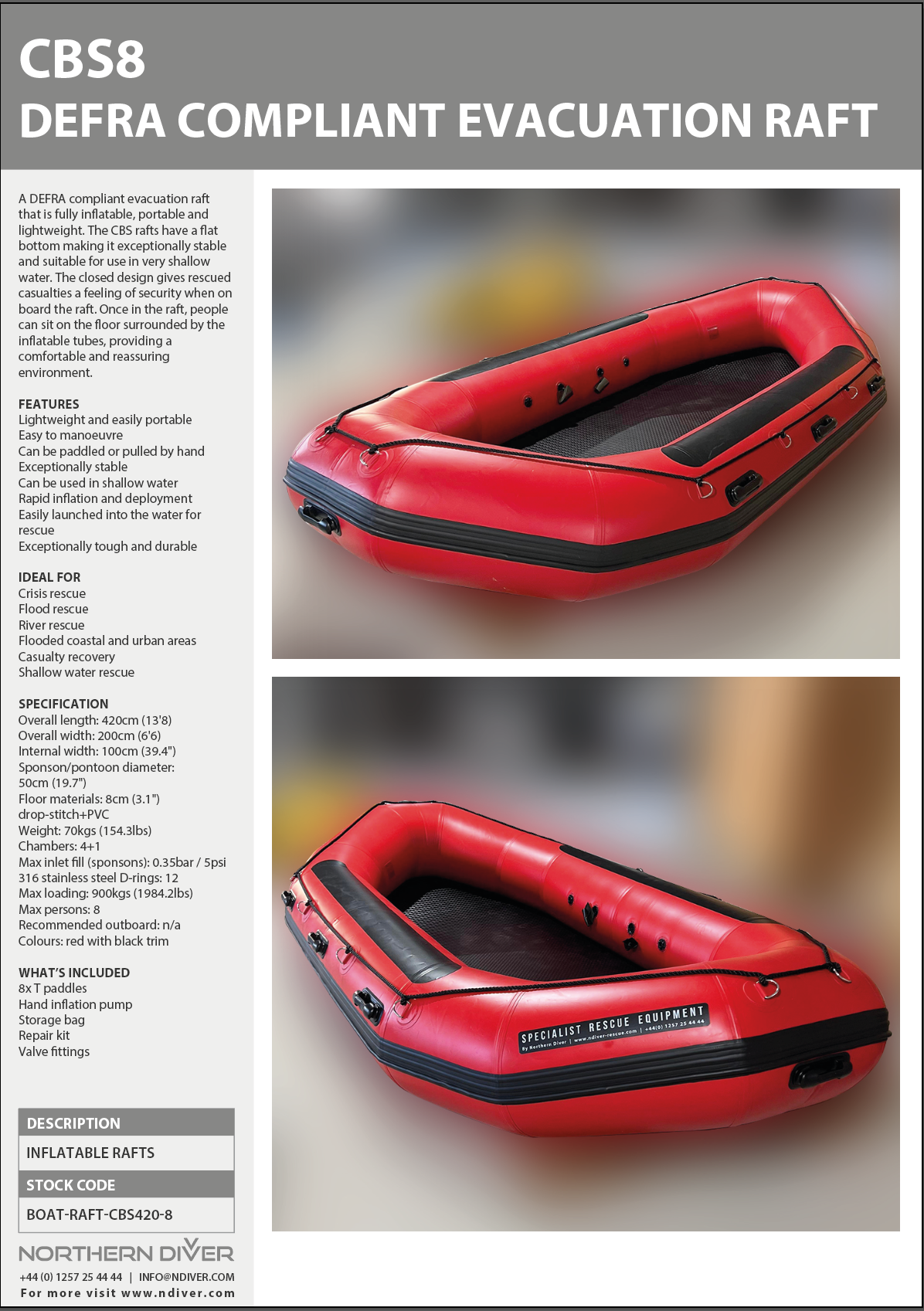 CBS 8 Raft Data Sheet
