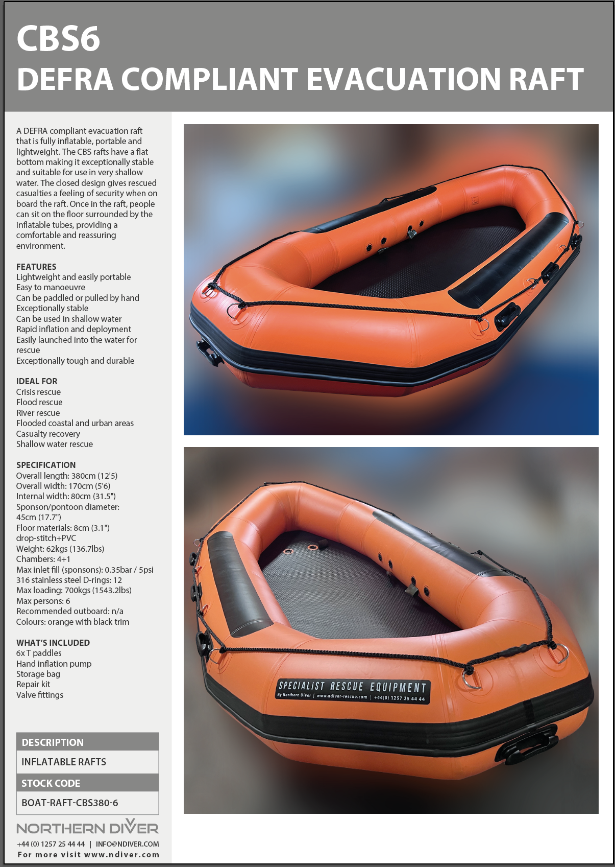 CBS 6 Raft Data Sheet